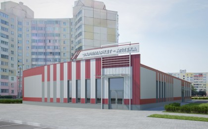 Строительство магазина Фарммаркет-аптека в Солигорске
